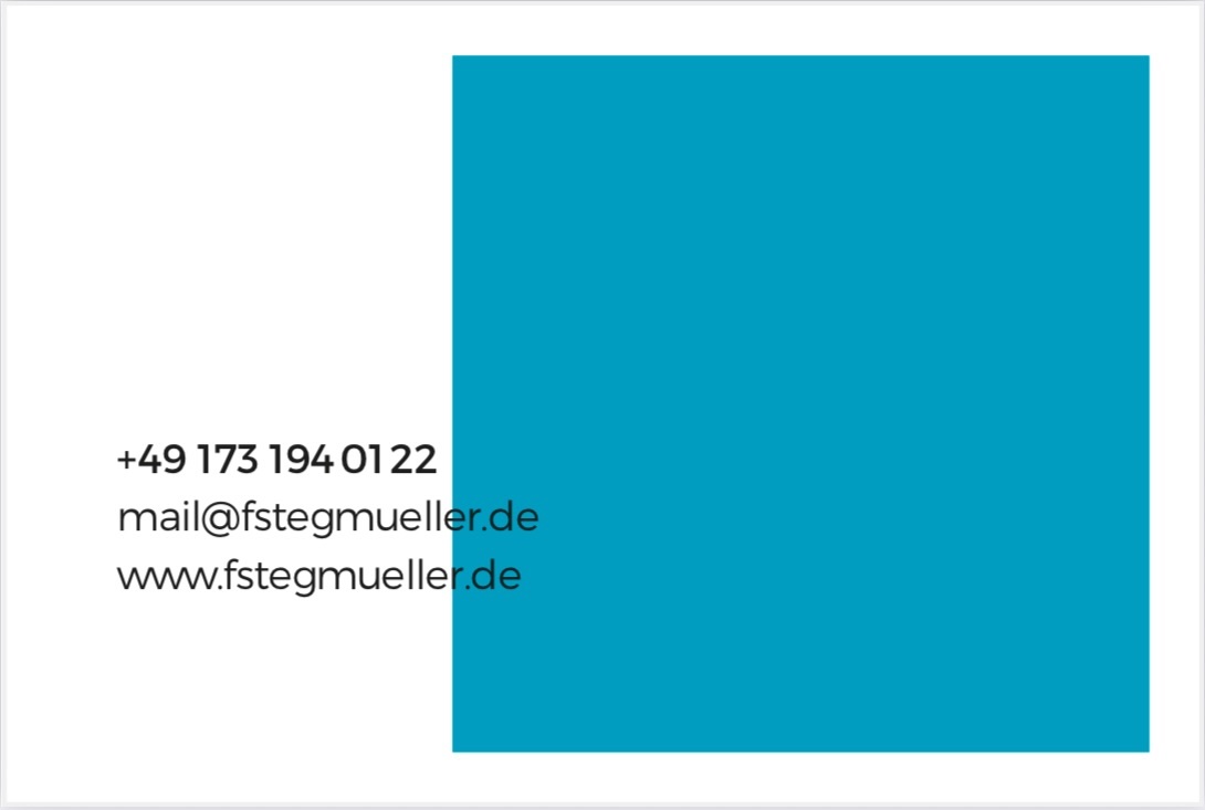 Rückseite der Visitenkarte